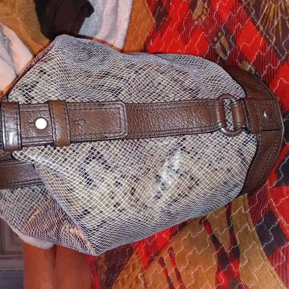 Fossil | Leather Snake Skin Bucket Bag - Picture 2 of 14